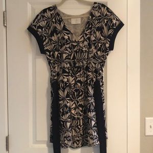 Black & cream cocktail dress with tie in the back